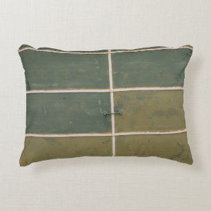 Green and yellow drawer decorative cushion