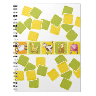 Green and Yellow Farm Animals Notebook