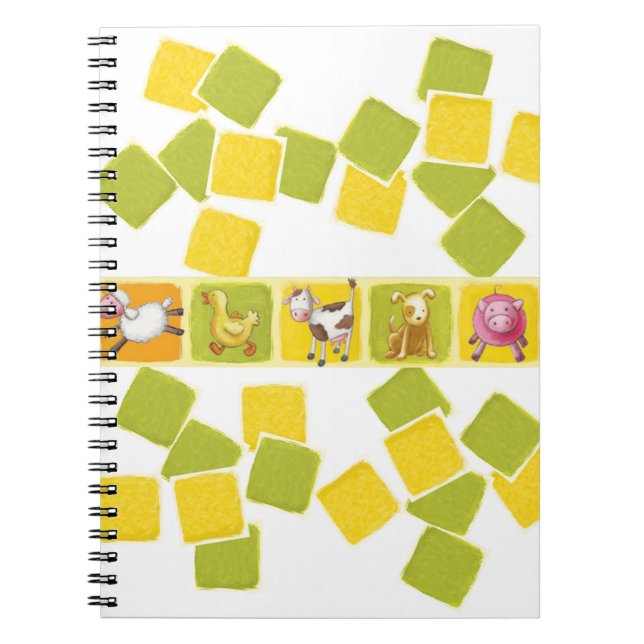 Green and Yellow Farm Animals Notebook (Front)