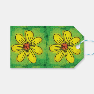 Green and Yellow Floral Gift Tag