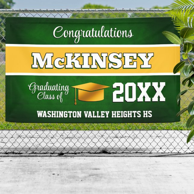 Green and Yellow Graduation Party Banner (Creator Uploaded)