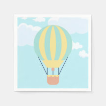 Green and Yellow Hot air balloon in the Sky