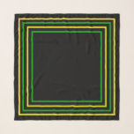 Green and Yellow Jamaican Flag Coloured Black Scarf<br><div class="desc">Stylish black scarf patterned with simple squares in the Jamaican flag colours of yellow and green</div>