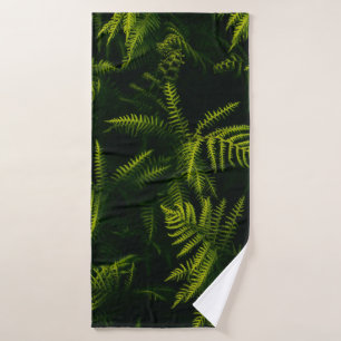 GREEN AND YELLOW LEAF PLANT BATH TOWEL