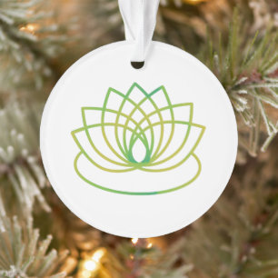 Green and Yellow Lotus Flower Ornament
