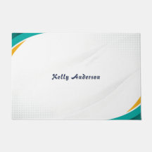 Green and Yellow Modern Pattern with Custom Sign