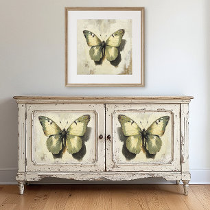 Green and Yellow Moth Decoupage Paper