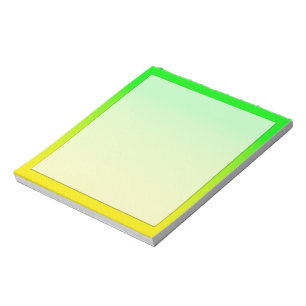 Green and yellow neon gradient notepad