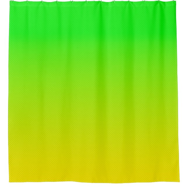Green and yellow neon gradient shower curtain (Front)