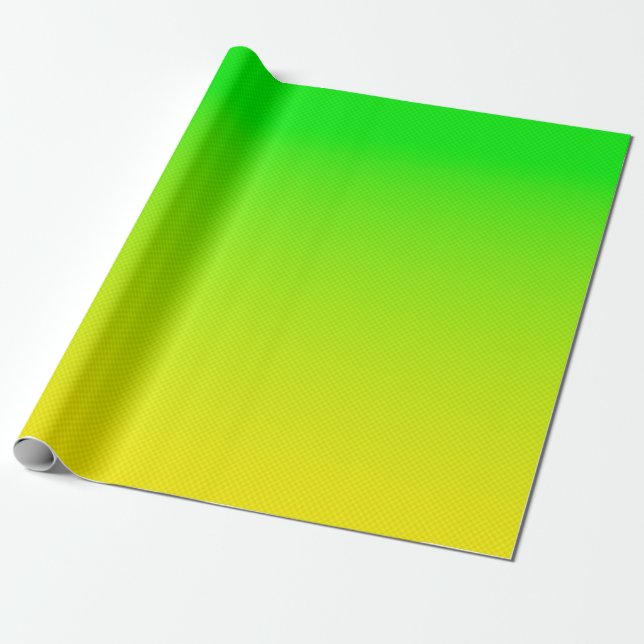 Green and yellow neon gradient wrapping paper (Unrolled)
