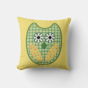 Green And Yellow Owl Pillow