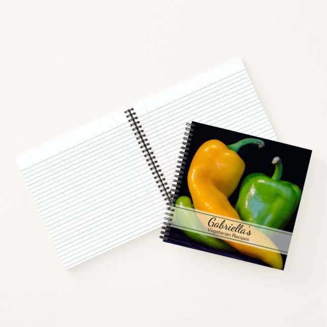 Green and Yellow Peppers Vegetarian Recipe Notebook (Inside)