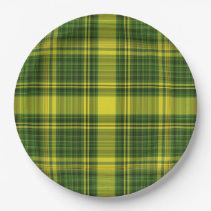 Green and Yellow Plaid Paper Plate