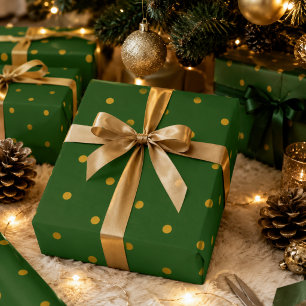 Green and yellow Polka Dots Wrapping Paper