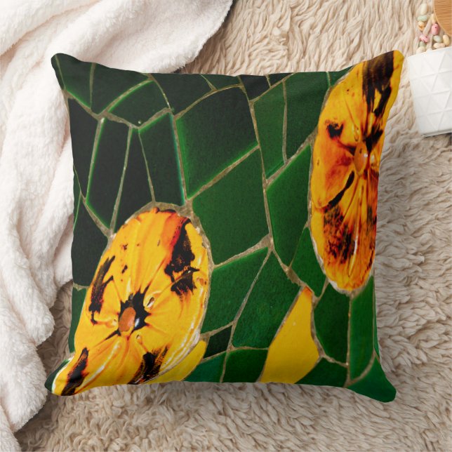 Green and Yellow Spanish Mosaic  Cushion (Blanket)