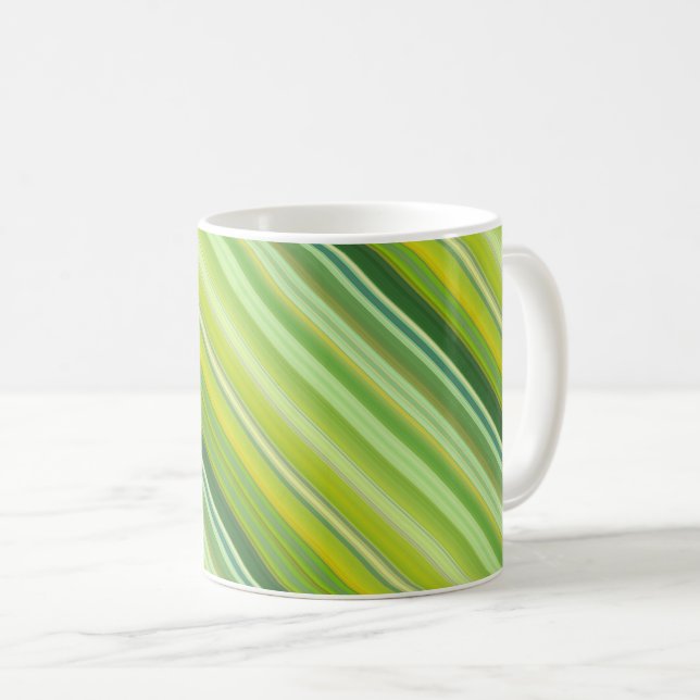 Green and Yellow stripes Coffee Mug (Front Right)