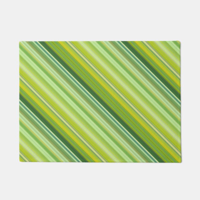 Green and Yellow stripes Doormat (Front)