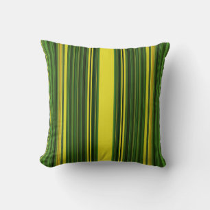 Green and Yellow Stripes (fig) Cushion