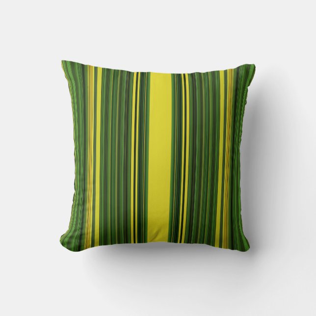 Green and Yellow Stripes (fig) Cushion (Front)
