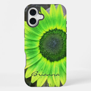 Green and Yellow Sunflower *personalise* iPhone 16 Plus Case