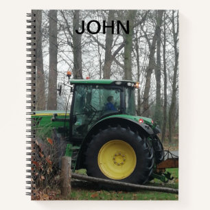 Green and yellow tractor. notebook