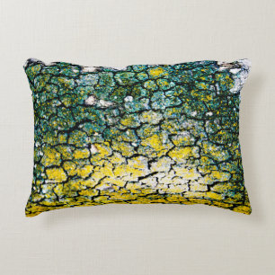 Green and Yellow Tree Bark Decorative Cushion