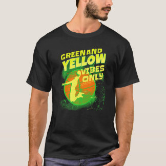 Green And Yellow Vibes Only High School Basketball T-Shirt