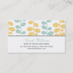 Green and Yellow Vines Calling Cards