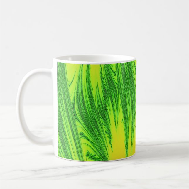 GREEN AND YELLOW WATER COFFEE MUG (Left)