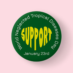 Green And Yellow World Neglected Tropical Diseases 6 Cm Round Badge