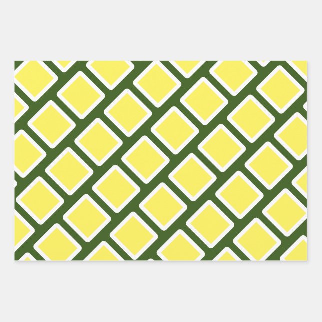 Green and yellow wrapping paper sheet (Front)