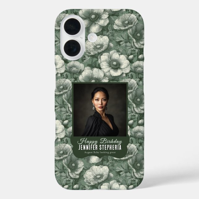Green Anemones 10Th Birthday Present Elegant  Case-Mate iPhone Case (Back)