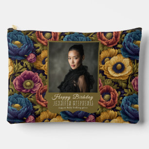 Green Anemones Flower Female Birthday Unique Accessory Pouch