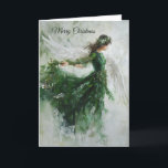 Green Angel Christmas Card<br><div class="desc">Forest Green Angel in Oils introduces a celestial touch to your heartfelt messages with our Angel Painting Greeting Cards! Each card showcases exquisite angelic artwork,  carefully crafted to inspire and uplift. Printed on semi-glossy matte paper,  these cards boast a luxurious feel that complements the ethereal beauty of the designs.</div>