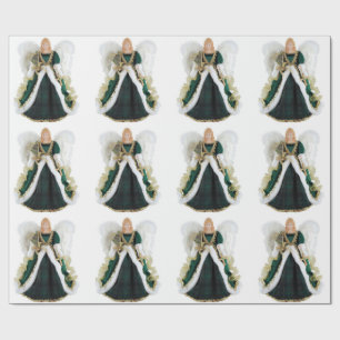 Green Angel Wrapping Paper