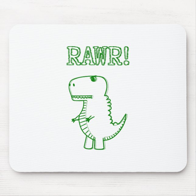 green angry dinno mouse mat (Front)
