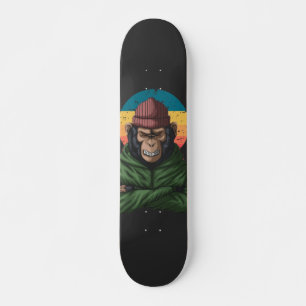 Green Angry Monkey Skateboard
