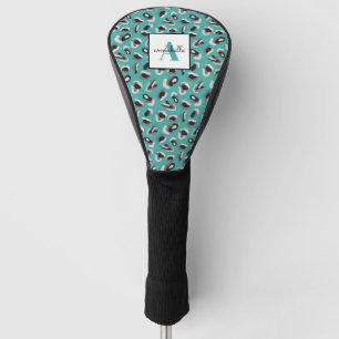 Green Animal Print Pattern Monogrammed Golf Head Cover
