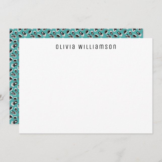 Green animal print pattern Personalised Card (Front/Back)