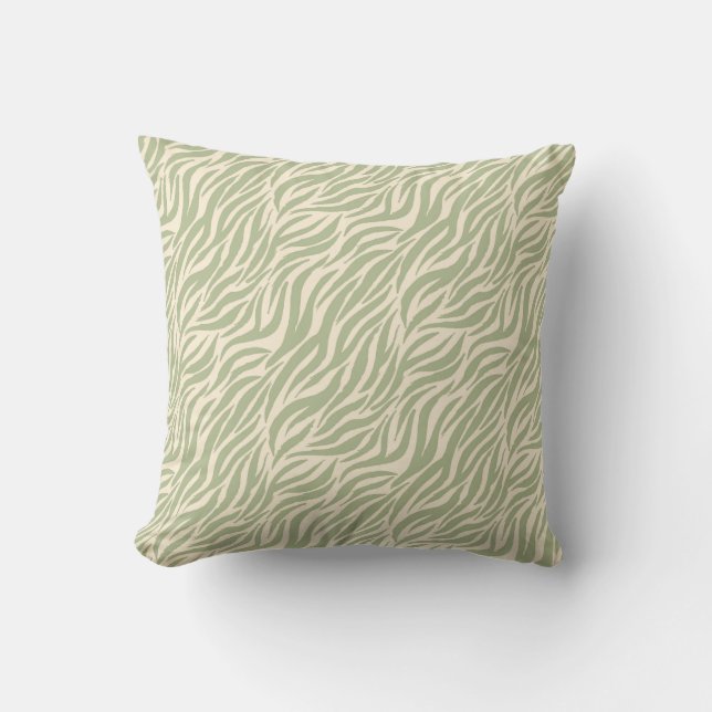Green Animal Print Tiger Cushion (Front)