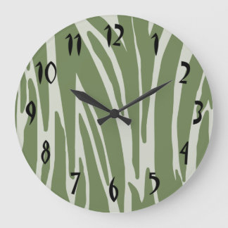Green Animal Print Wall Clock