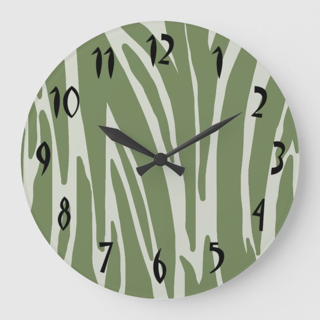 Green Animal Print Wall Clock (Front)