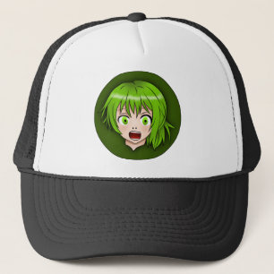 Green Anime Girl Trucker Hat