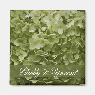 Green Annabelle Hydrangea Floral Wedding Magnet