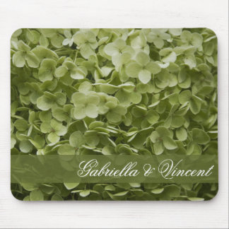 Green Annabelle Hydrangea Floral Wedding Mouse Mat