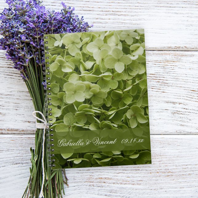 Green Annabelle Hydrangea Floral Wedding Notebook (Creator Uploaded)