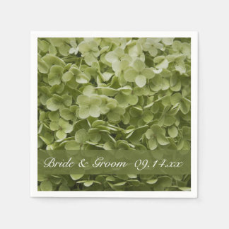 Green Annabelle Hydrangea Floral Wedding Paper Napkins Green Annabelle Hydrangea Floral Wedding Paper Napkins