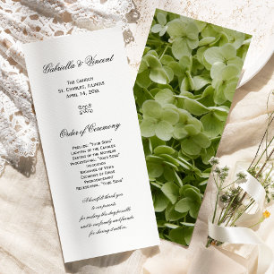 Green Annabelle Hydrangea Flower Wedding Program Programme