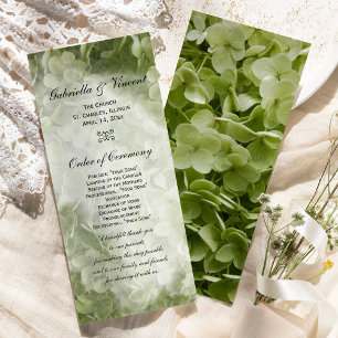 Green Annabelle Hydrangea Wedding Program Programme
