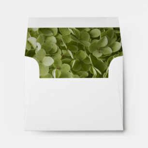 Green Annabelle Hydrangea Wedding RSVP Envelope